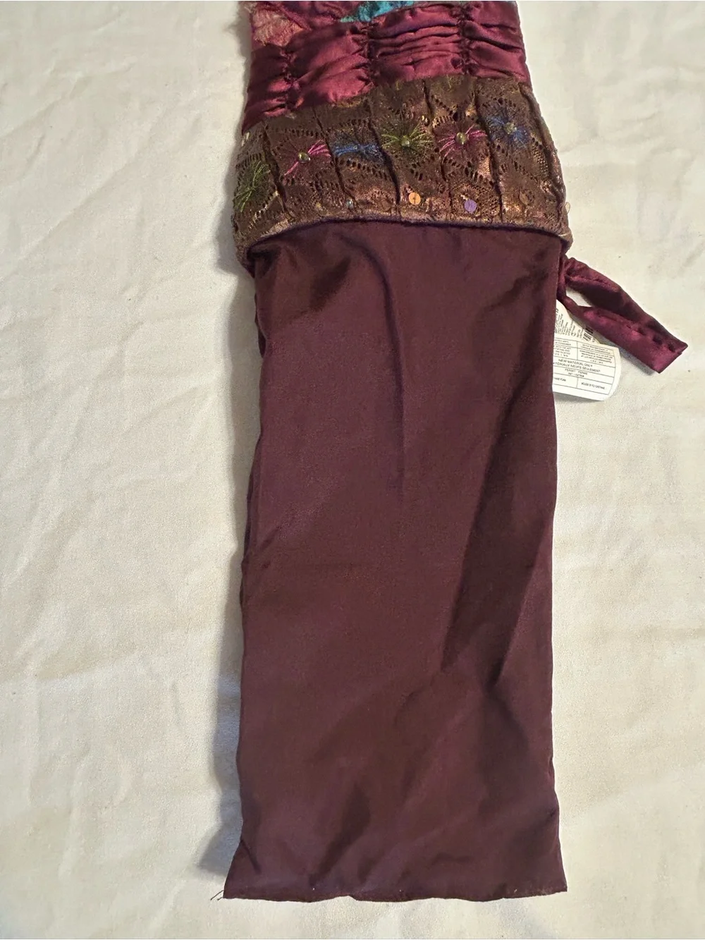 Pier 1 Patchwork Style Victorian Christmas Stocking High Heeled Boot
